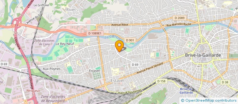 localisation de l'entreprise MADAME JACQUELINE HOSTEINS  BRIVE-LA-GAILLARDE