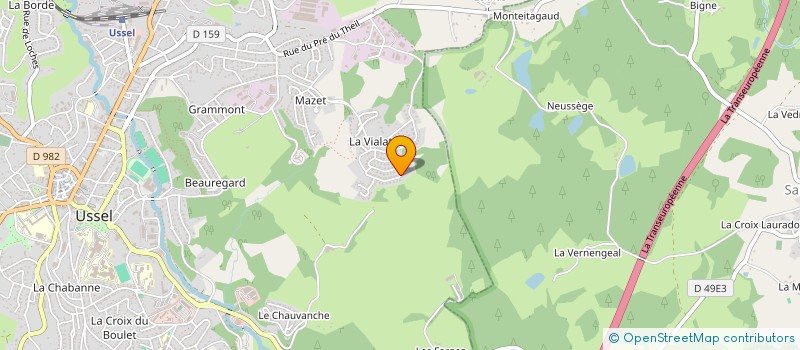 localisation de l'entreprise MADAME JACQUELINE MARTIN  USSEL