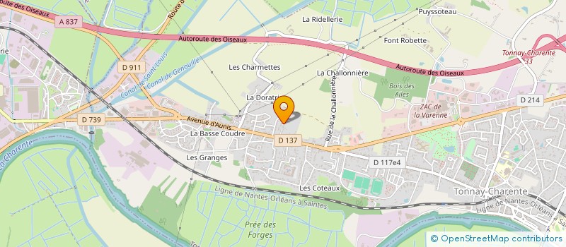 localisation de l'entreprise MADAME JACQUELINE POUZIN  TONNAY-CHARENTE