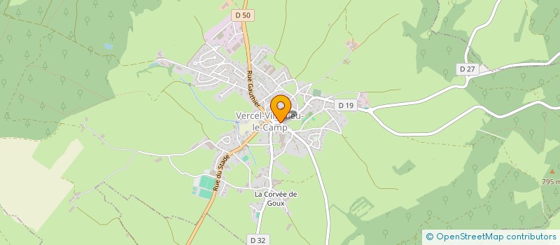 localisation de l'entreprise MADAME JACQUELINE ROULIN  VERCEL-VILLEDIEU-LE-CAMP