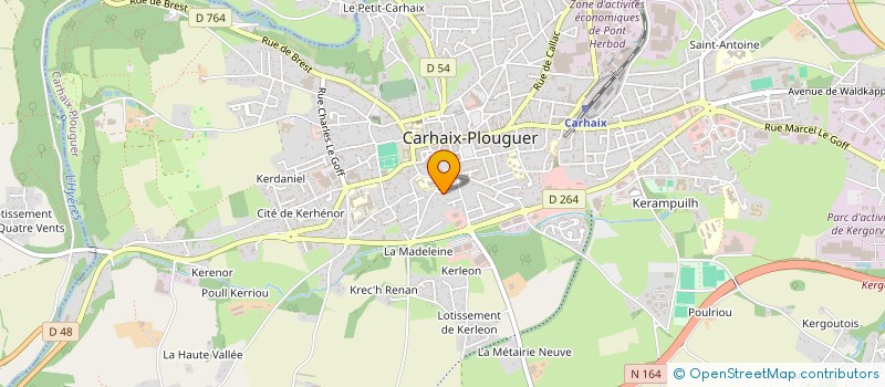 localisation de l'entreprise MADAME JANET MILLER à CARHAIX-PLOUGUER