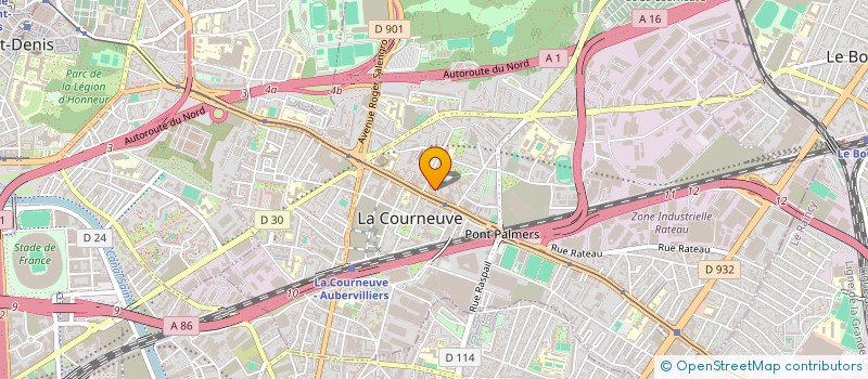 localisation de l'entreprise MADAME JANY VERGNAUD à LA COURNEUVE
