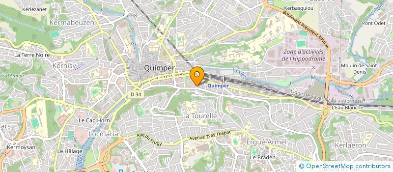 localisation de l'entreprise MADAME JEAN YVELIN à QUIMPER