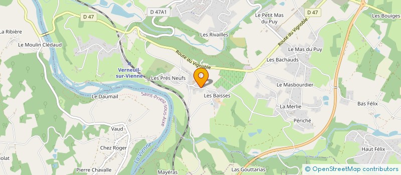 localisation de l'entreprise MADAME JEANINE CLAVELLE  VERNEUIL-SUR-VIENNE