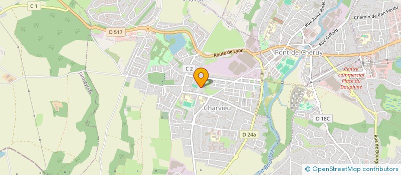 localisation de l'entreprise MADAME JEANNE AUBERTIN  CHARVIEU-CHAVAGNEUX