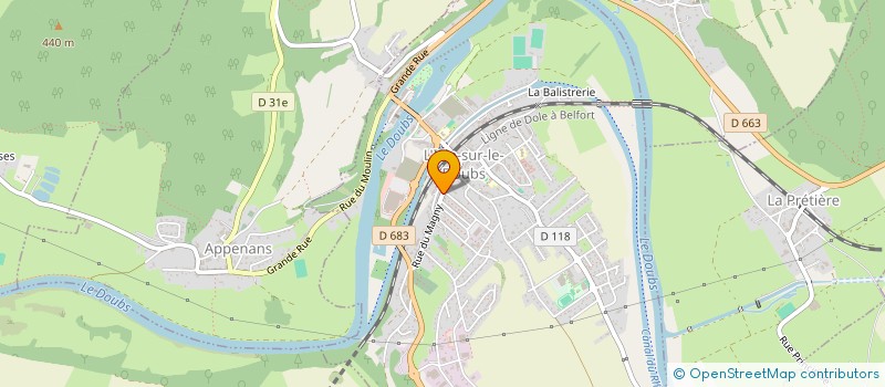 localisation de l'entreprise MADAME JEANNE COUSSOT  L'ISLE-SUR-LE-DOUBS