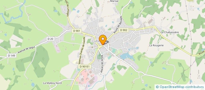 localisation de l'entreprise MADAME JEANNE FAYE  LUBERSAC