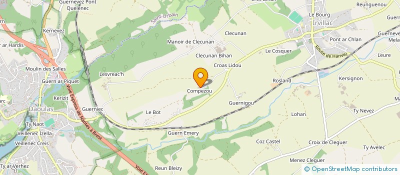 localisation de l'entreprise MADAME JEANNE UGUEN  IRVILLAC