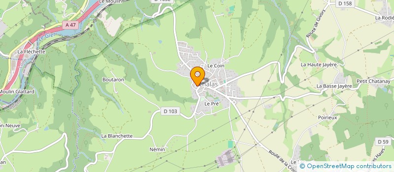 localisation de l'entreprise MADAME JEANNINE ESCOFFIER  ECHALAS