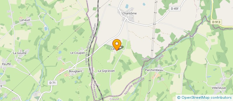localisation de l'entreprise MADAME JEANNINE FEUILLADE à EGUZON-CHANTOME