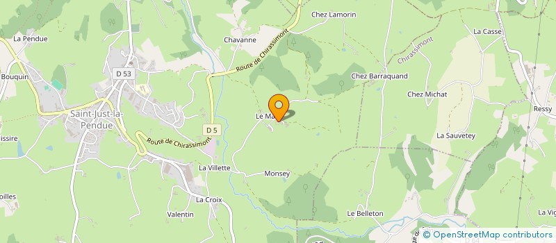 localisation de l'entreprise MADAME JEANNINE MISSIRE  SAINT-JUST-LA-PENDUE