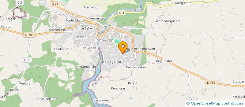 localisation de l'entreprise MADAME JESSICA COTTARD  PONT-AVEN