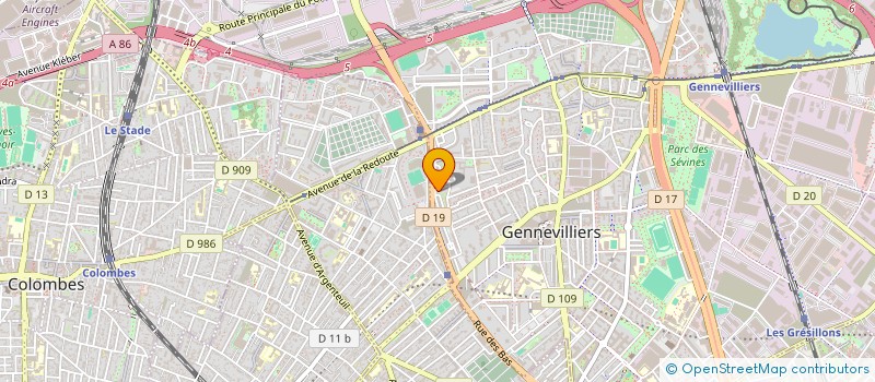 localisation de l'entreprise MADAME JESSICA FAYETTE  GENNEVILLIERS