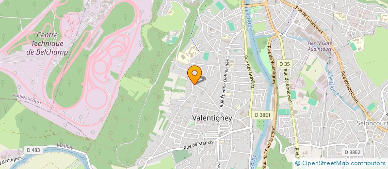 localisation de l'entreprise MADAME JESSICA THIEBAUD  VALENTIGNEY