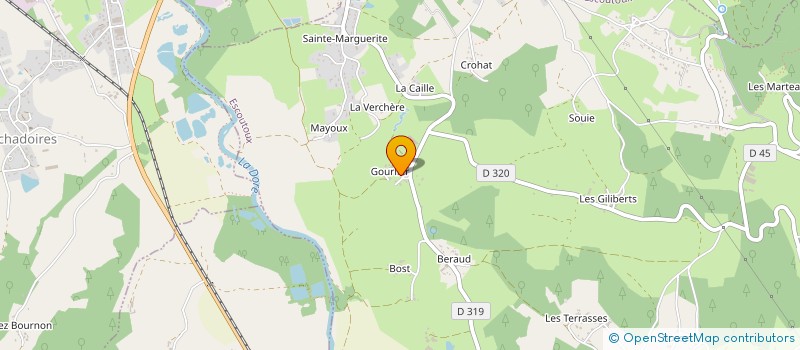 localisation de l'entreprise MADAME JOELLE VERDIER  ESCOUTOUX