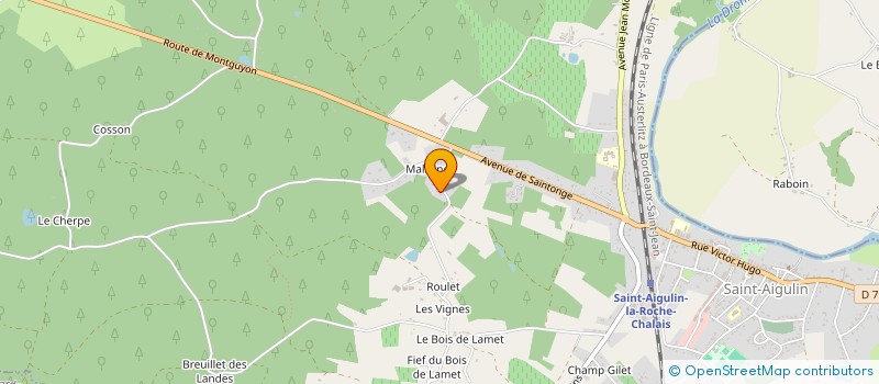 localisation de l'entreprise MADAME JOSETTE FOURTICQ-CASSOU à SAINT-AIGULIN
