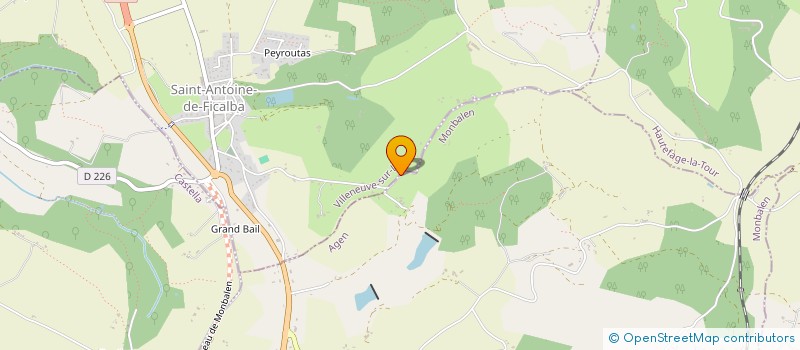 localisation de l'entreprise MADAME JOSETTE GINESTE  SAINT-ANTOINE-DE-FICALBA