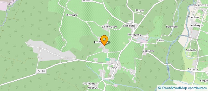 localisation de l'entreprise MADAME JOSIANE CHARRIER  BUDOS