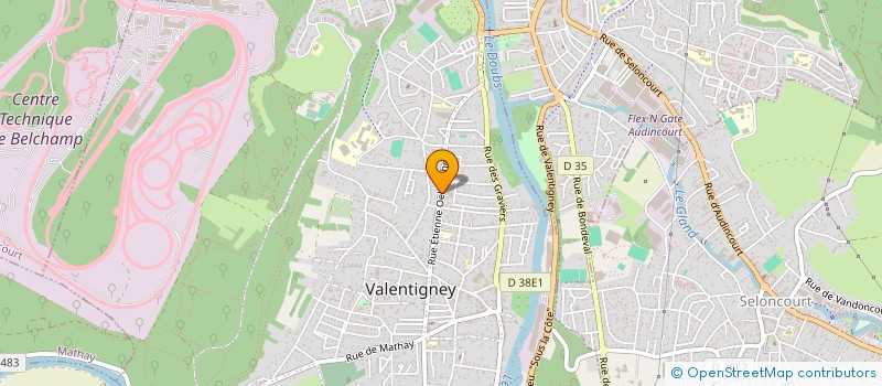 localisation de l'entreprise MADAME JOSIANE CLEMENT  VALENTIGNEY