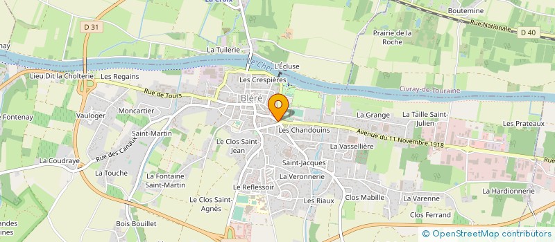 localisation de l'entreprise MADAME JOSIANE HANRAS  BLERE