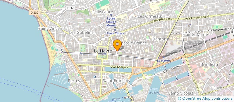 localisation de l'entreprise MADAME JUDITH PORET COUTURIER  LE HAVRE