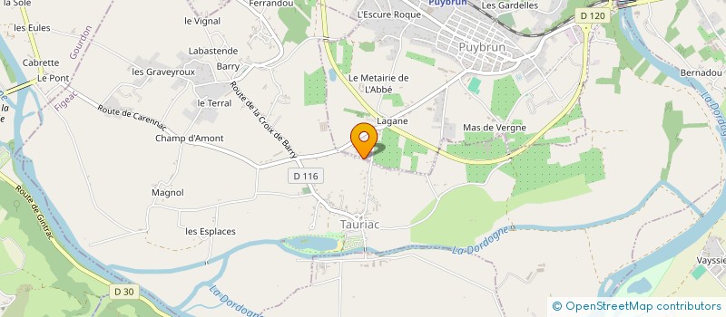 localisation de l'entreprise MADAME JULIA CHARDELIN  PUYBRUN