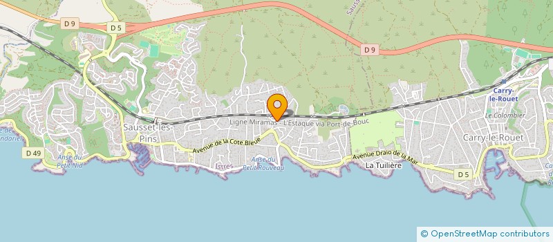 localisation de l'entreprise MADAME JULIE CAUQUIL  SAUSSET-LES-PINS