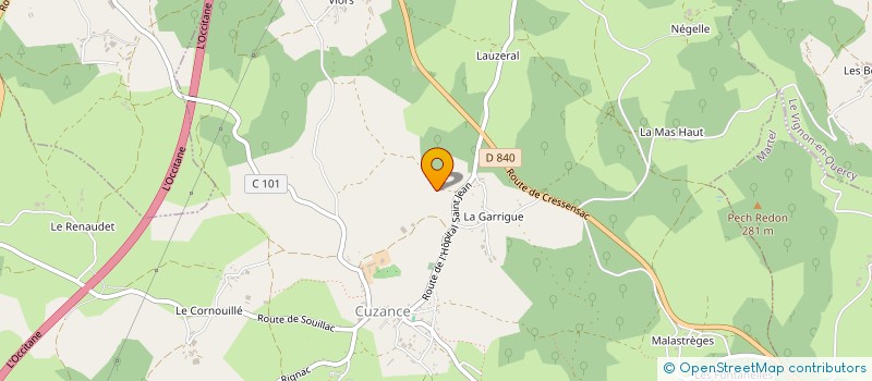 localisation de l'entreprise MADAME JULIE CHARLOTTE LACROIX  CRESSENSAC-SARRAZAC