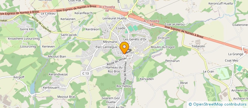 localisation de l'entreprise MADAME JULIE MENEZ à LOPERHET
