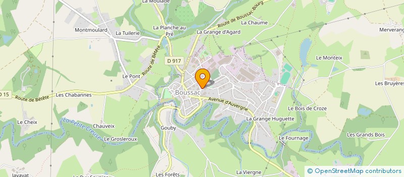 localisation de l'entreprise MADAME JULIE NURY à BOUSSAC