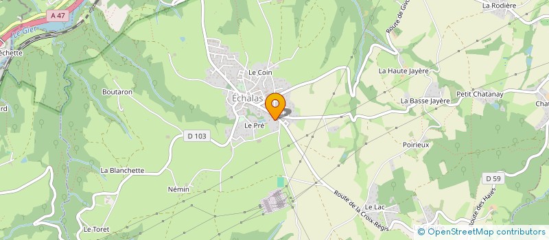 localisation de l'entreprise MADAME JULIE VAUDAINE  ECHALAS