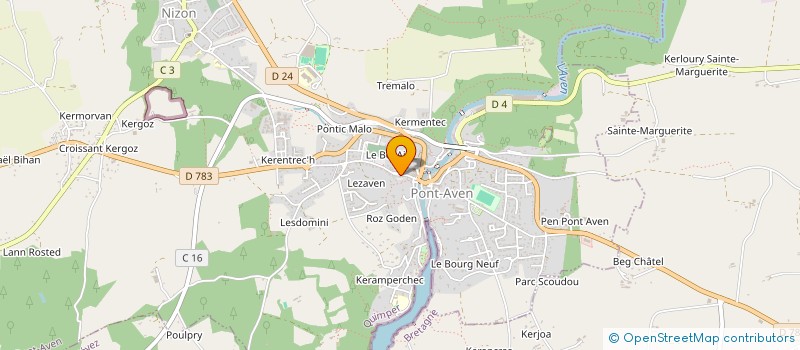 localisation de l'entreprise MADAME JULIETTE HINGANT  PONT-AVEN