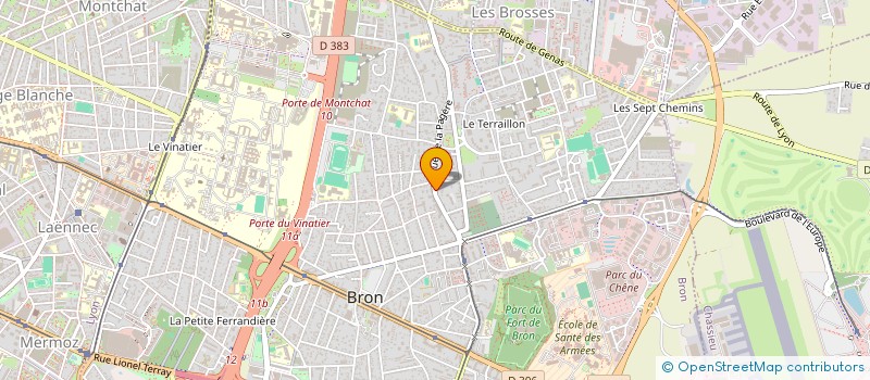 localisation de l'entreprise MADAME JUSTINE BRUNEL  BRON