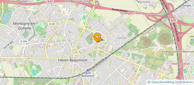 localisation de l'entreprise MADAME JUSTINE CARLIER  HENIN-BEAUMONT