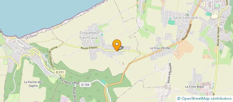 localisation de l'entreprise MADAME JUSTINE CUVILLIEZ à CRIQUEBEUF-EN-CAUX
