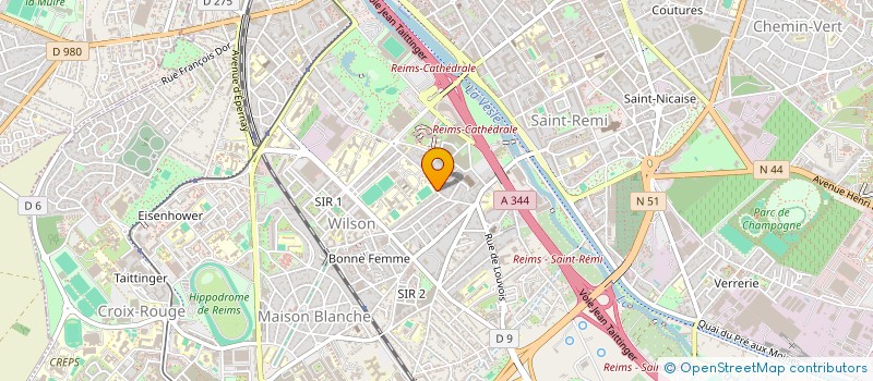 localisation de l'entreprise MADAME JUSTINE DE FARAVELLE  REIMS