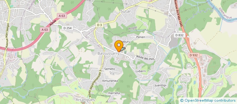 localisation de l'entreprise MADAME JUSTINE DE POUTIER  BASSUSSARRY