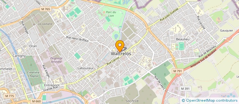 localisation de l'entreprise MADAME JUSTINE DUBAR  WATTRELOS