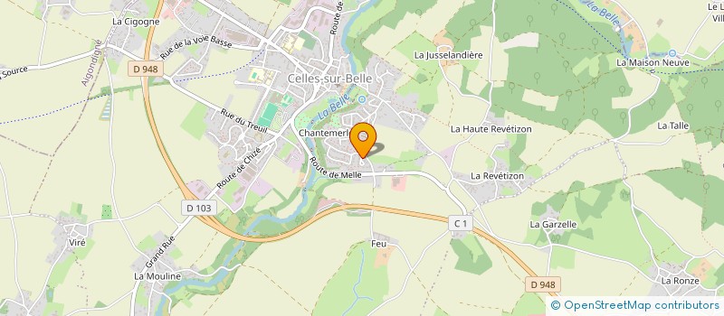 localisation de l'entreprise MADAME JUSTINE FRICOTEAUX  CELLES-SUR-BELLE