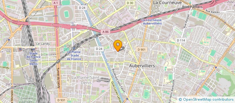 localisation de l'entreprise MADAME JUSTINE HITTINGER  AUBERVILLIERS