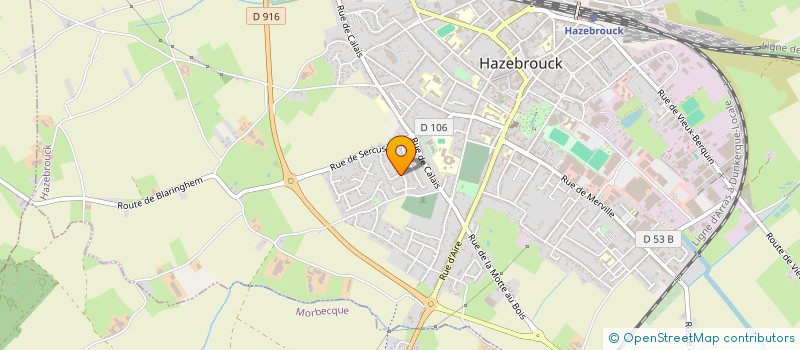 localisation de l'entreprise MADAME JUSTINE LAVOGIEZ à HAZEBROUCK