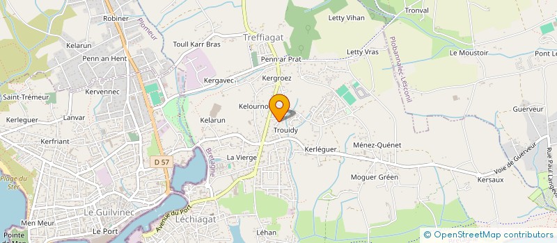 localisation de l'entreprise MADAME JUSTINE LE COR  TREFFIAGAT