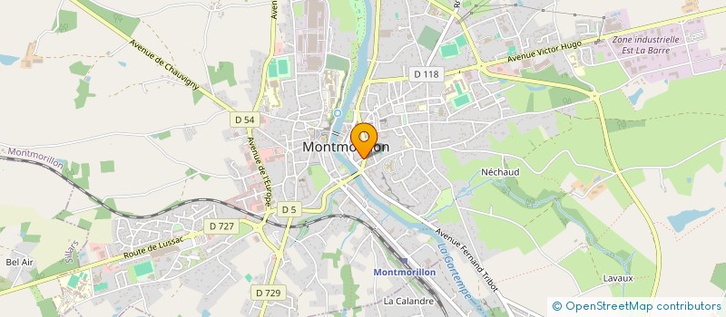 localisation de l'entreprise MADAME JUSTINE MARTIN  MONTMORILLON