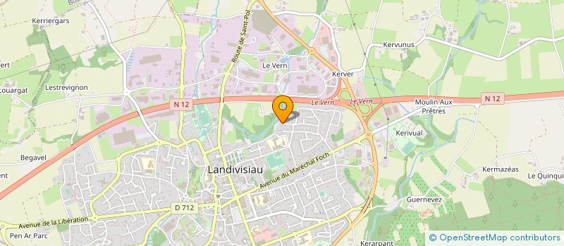 localisation de l'entreprise MADAME JUSTINE PRIGENT à LANDIVISIAU