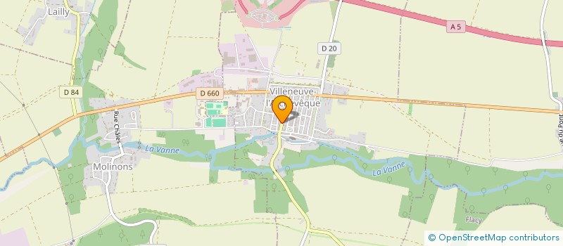 localisation de l'entreprise MADAME JUSTINE VILLIERS  VILLENEUVE-L'ARCHEVEQUE