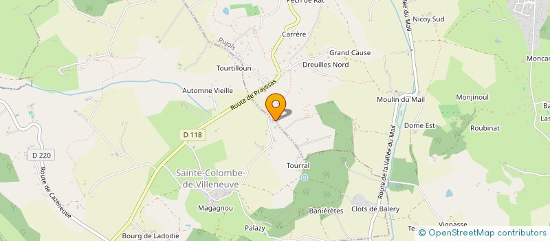 localisation de l'entreprise MADAME KARIN GALL  SAINTE COLOMBE DE VILLENEUVE