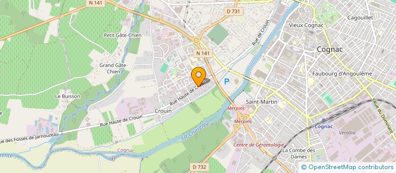 localisation de l'entreprise MADAME KARINE BRILLANT à COGNAC