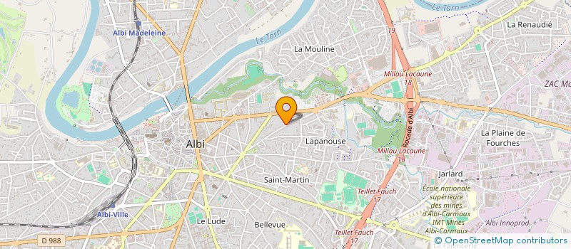 localisation de l'entreprise MADAME KARINE BRUGUIERE à ALBI