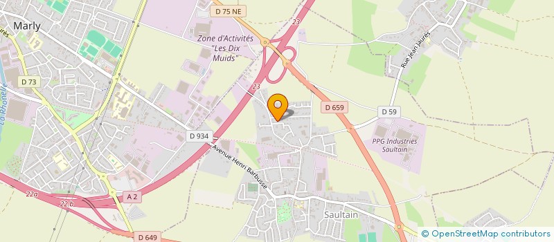 localisation de l'entreprise MADAME KARINE DUBRUNFAUT  SAULTAIN