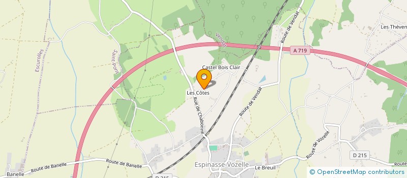 localisation de l'entreprise MADAME LAETITIA BUSSIERE  ESPINASSE-VOZELLE